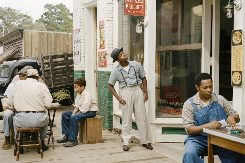 This image released by Orion Pictures shows Jalyn Hall as Emmett Till in the movie "Till." President Joe Biden on Thursday, Feb. 16, 2023, is hosting a screening of the movie “Till,” a wrenching, new drama about the 1955 lynching of Emmett Till, who was brutally killed after a white woman said the Black 14-year-old had made improper advances toward her. (Andre Wagner/Orion Pictures via AP)