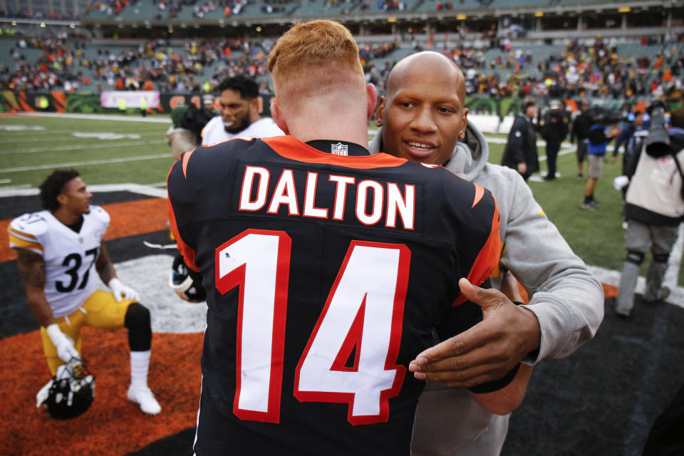 Ryan Shazier returned to Paul Brown Stadium on Sunday, the spot where he suffered a gruesome spinal injury that left many thinking he would never walk again nearly one year ago. (AP)