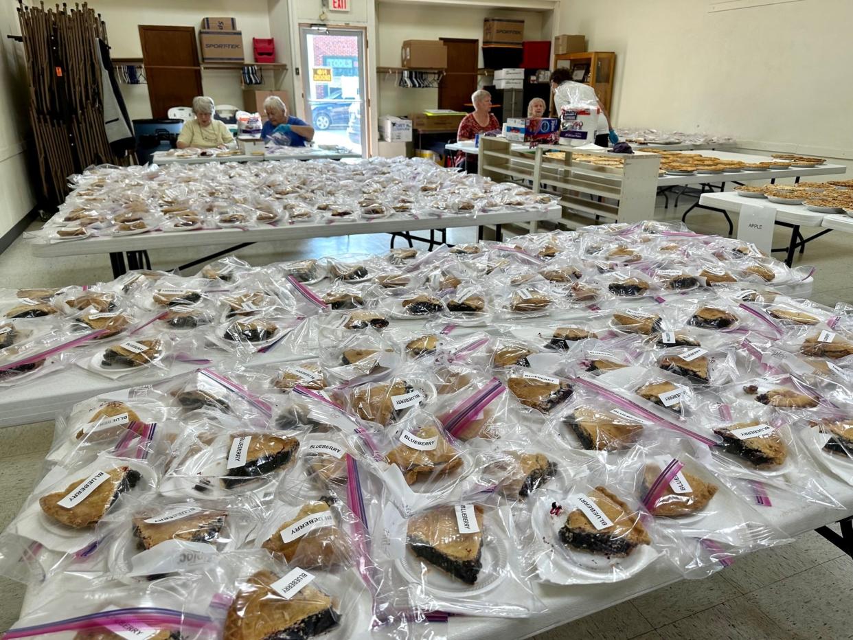 Pies are bagged and ready to go for RAGBRAI in Quimby.