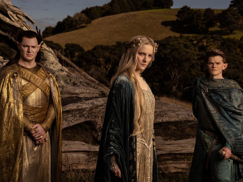 Elben wie Gil-galad, Galadriel und Elrond (v. l.) werden in der "Herr der Ringe"-Welt extrem alt. (Bild: Amazon Studios)