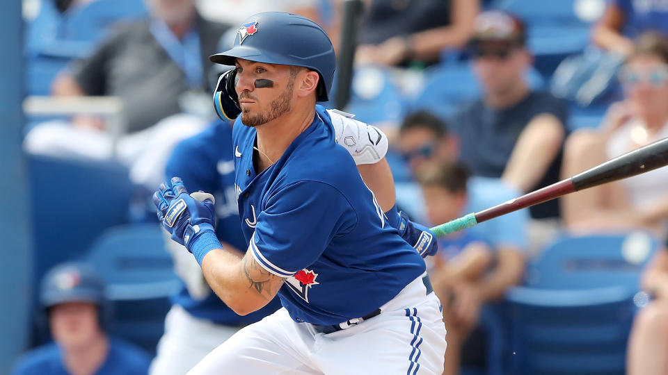 Spencer Horwitz joined the Blue Jays ahead of their weekend series against the Rangers. (Photo by Cliff Welch/Icon Sportswire via Getty Images)