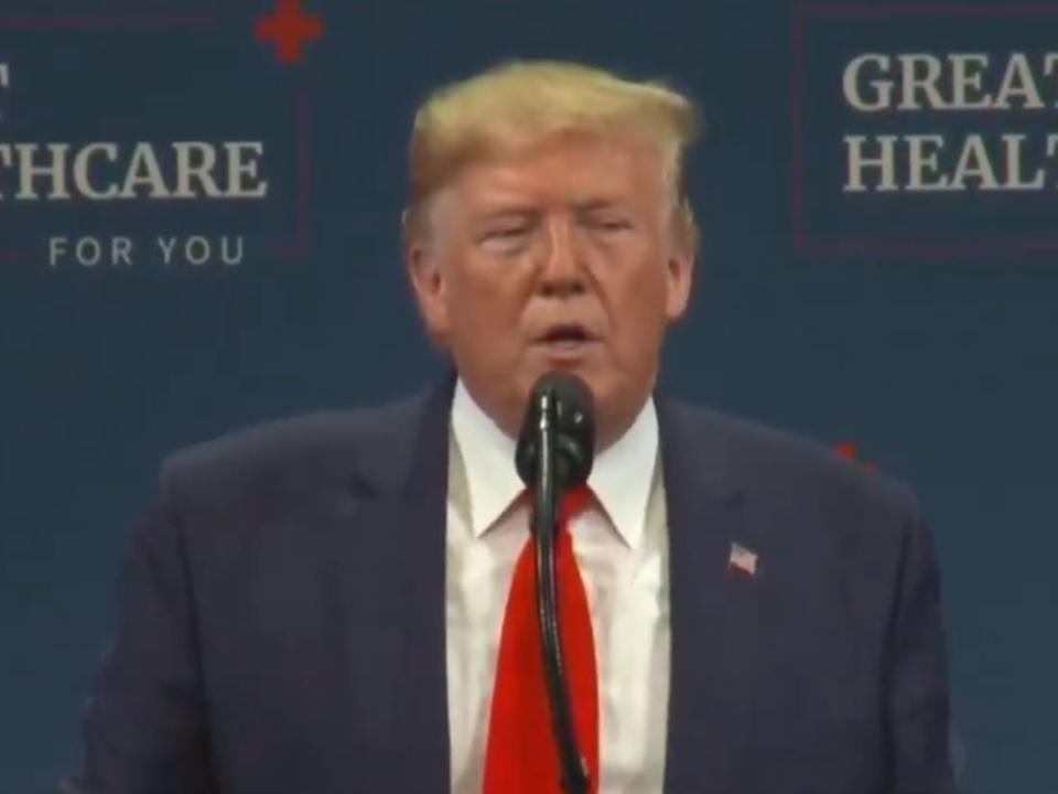 Donald trump spoke during a rally in Florida on Thursday evening: Screenshot/C-Span