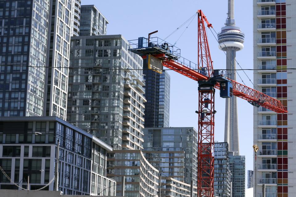 TORONTO, ON - APRIL 14  - For dossier, we need a variety of general condo-tower shots. Stories on how condo rents are going up, and on how those who rent are still hoping to get into real estate. Would prefer shots that take in a few towers rather than ones that focus on a specific building.        (Andrew Francis Wallace/Toronto Star via Getty Images)