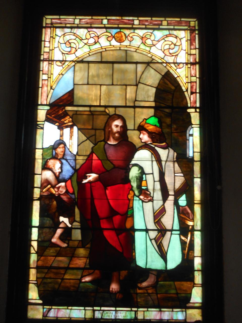 Stained glass windows at Landmark Church in Binghamton,