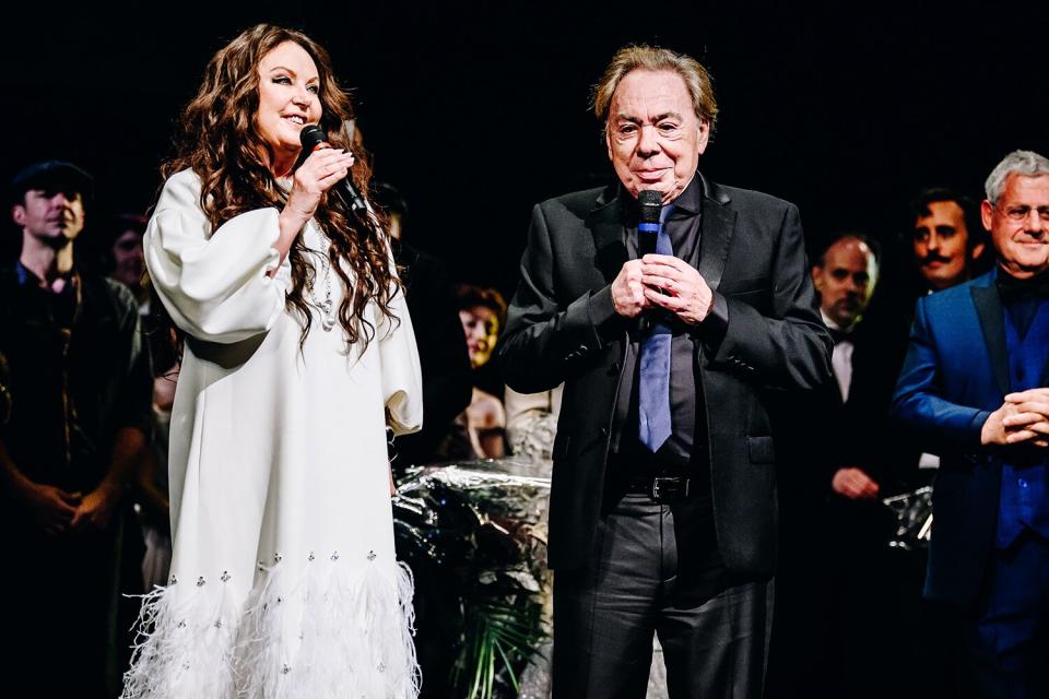 Sarah Brightman and Andrew Lloyd Webber at the closing performance of "Phantom of the Opera"