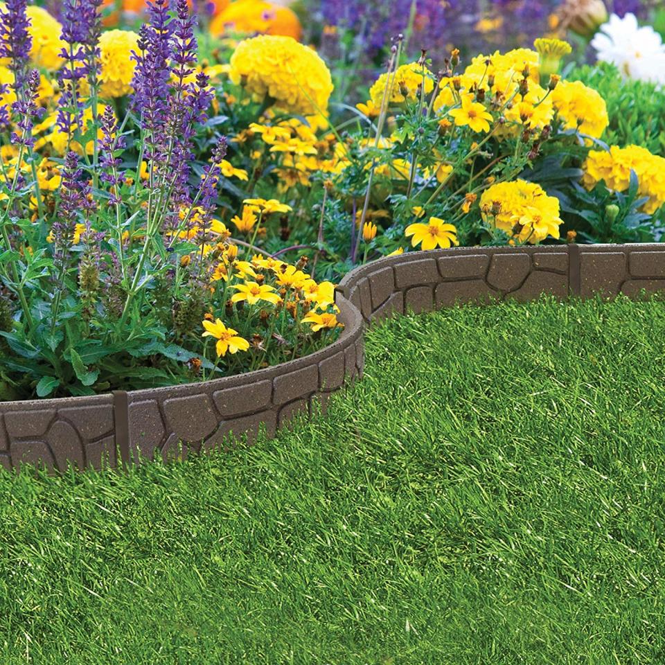 5. Pick recycled plastic lawn edging for eco-friendly vibes