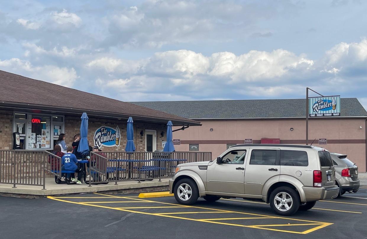 Customers were enjoying ice cream at The Rambler in Windber on the afternoon of April 8, 2024, during its opening week for the season.