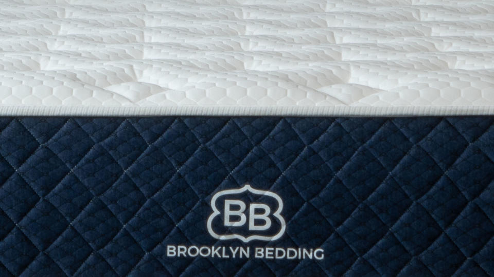 Close up of pillow top version of Brooklyn Bedding Signature Hybrid mattress