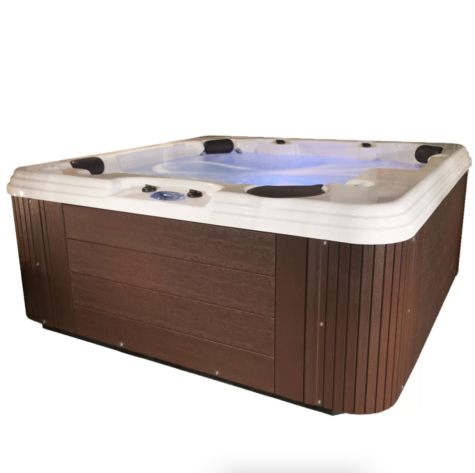 <p><a href="https://go.redirectingat.com?id=74968X1596630&url=https%3A%2F%2Fwww.wayfair.com%2F--%2Fpdp%2Fohana-spas--ohana-spas-restore-ls-6person-100-jet-acrylic-square-hot-tub-with-heater-ozone-and-waterfall-ss214517003-l3217-essp1003.html&sref=https%3A%2F%2F" rel="nofollow noopener" target="_blank" data-ylk="slk:Shop Now;elm:context_link;itc:0;sec:content-canvas" class="link ">Shop Now</a></p><p>Restore 6-Person Hot Tub</p><p>wayfair.com</p><p>$6549.34</p>