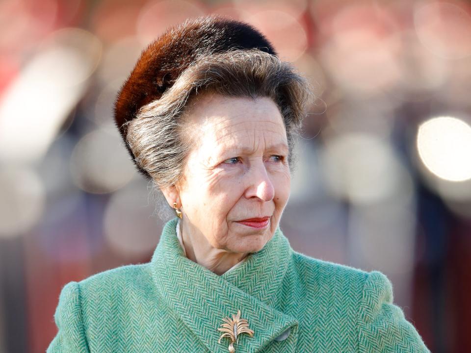 Princess Anne at the Sovereign's Parade at the Royal Military Academy Sandhurst in December 2021.