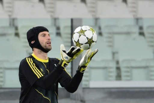 Chelsea goalkeeper Petr Cech during a team training session on November 19. Lying fourth, five points behind leaders Manchester United, Chelsea can ill afford to drop points and Cech admits they cannot afford a bedding in period