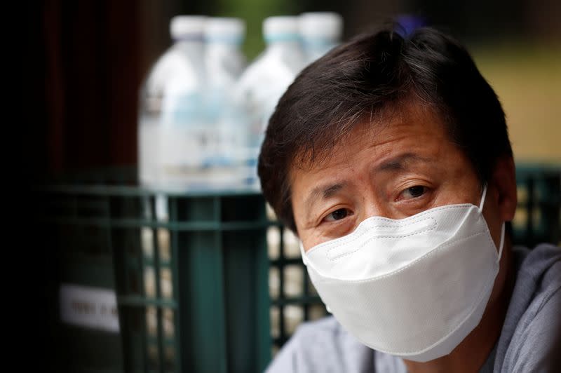 North Korean defector group prepares plastic bottles filled with rice and masks to be sent towards North Korea