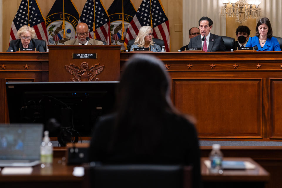Representative Jamie Raskin, a Democrat from Maryland, speaks during a business meeting of the House Select Committee to Investigate the January 6th Attack on the U.S. Capitol in Washington, D.C., U.S., on Monday, March 28, 2022.<span class="copyright">Eric Lee—Bloomberg/Getty Images</span>