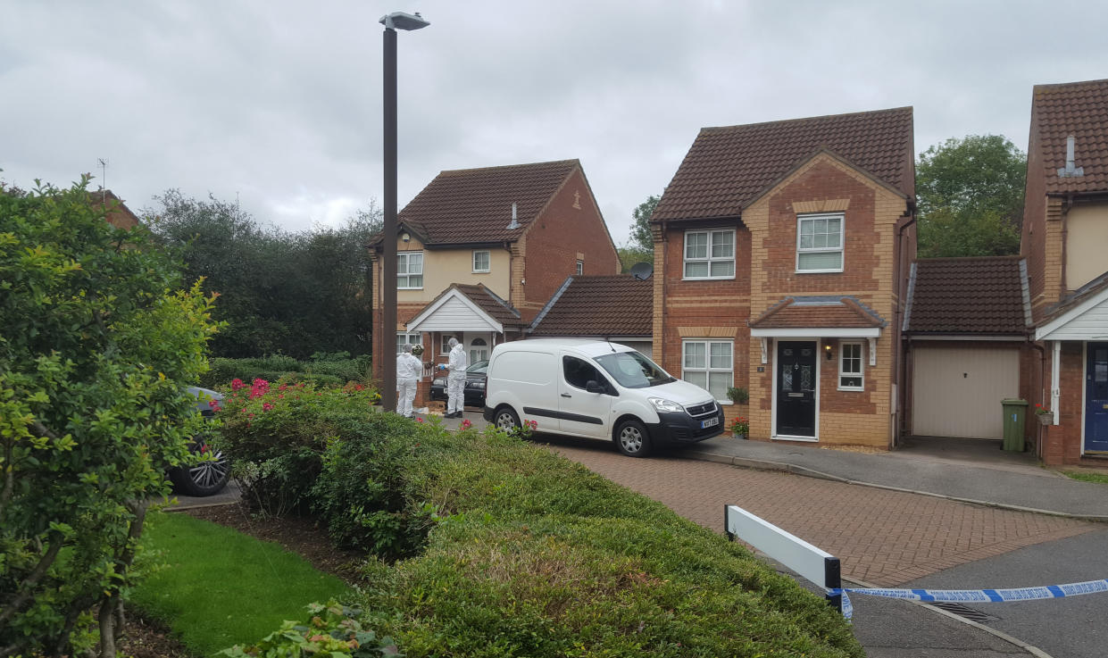 Police at a housing estate in Emerson Valley, Milton Keynes, where two teenage boys were stabbed to death last night following a "shocking" altercation. One of the two 17-year-olds, who have not yet been identified, died at the scene while the other was rushed to hospital but died in the early hours of Sunday morning.