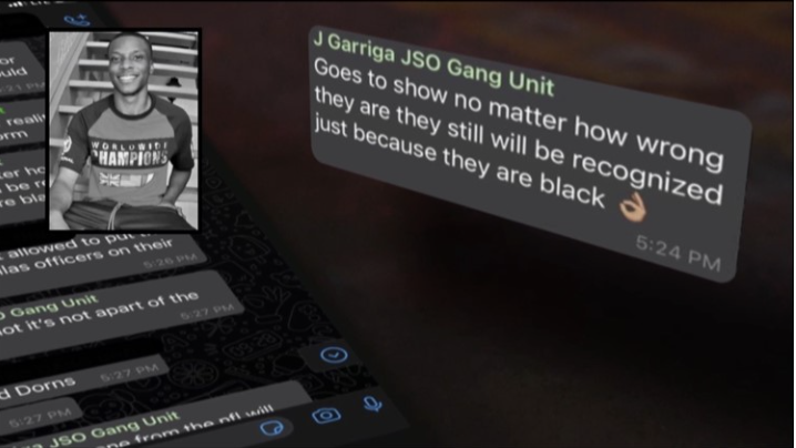 This follow-up text cited to Officer Jose Garriga shows another response to an initial text by Sgt. Doug Howell about Jamee Johnson being honored. The 22-year-old was shot and killed by Garriga during a 2019 traffic stop.