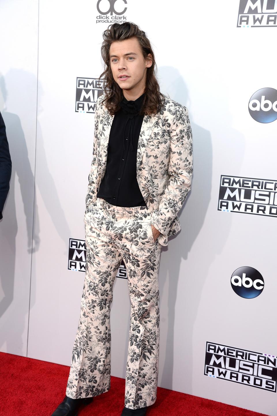 Printed suits? Check. Ruffled blouses? Double check. Harry Styles rules the red carpet in these campiest looks.