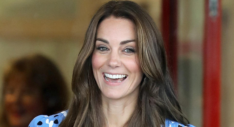 Duchess of Cambridge wore a blue patterned Altuzarra dress during a call thanking nurses across the globe amid the coronavirus pandemic