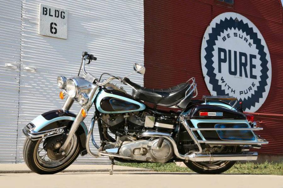 Elvis Presley's Harley Davidson is set to go under the hammer. Source:Visor Down