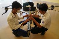 Cambodian students design a manned drone, in Phnom Penh