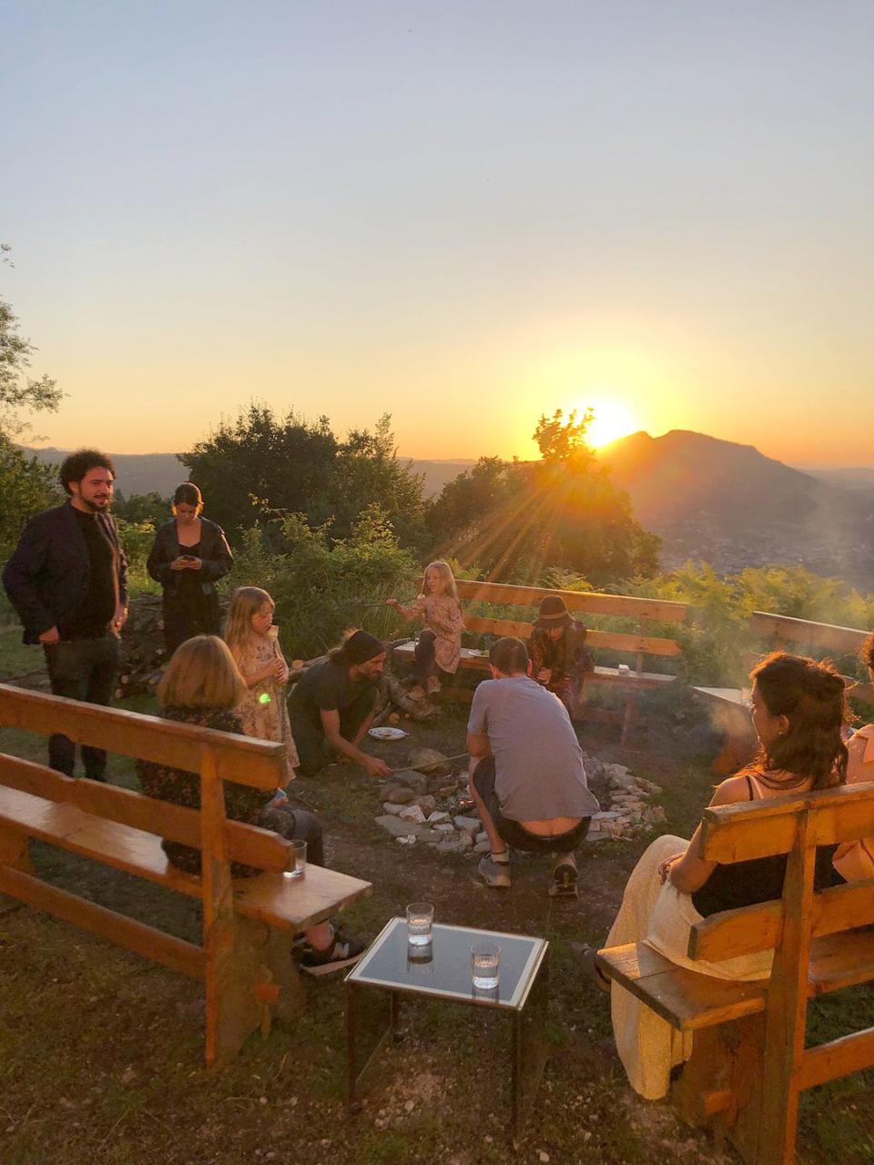 members of honeydew eco commune outside