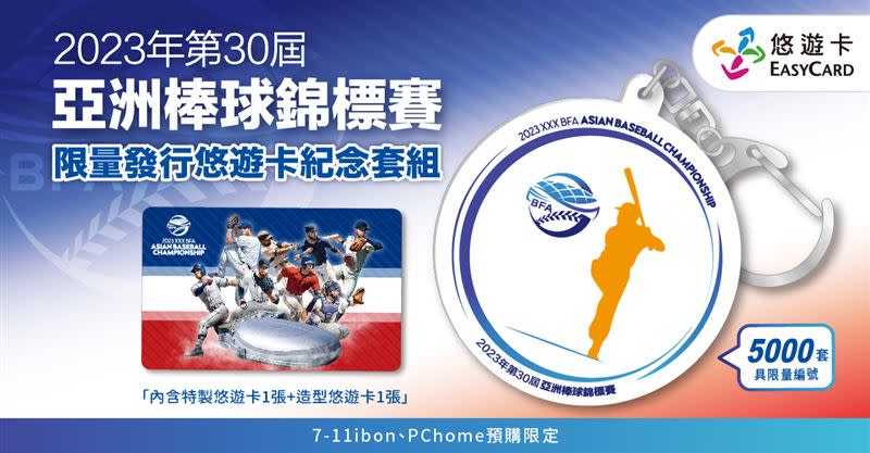 悠遊卡特別推出以世界全壘打王-王貞治獨特打擊姿勢設計的「2023年亞洲棒球錦標賽悠遊卡紀念套組」，12月1日11:00起開放預購，讓球迷限量珍藏。（圖／悠遊卡公司提供）