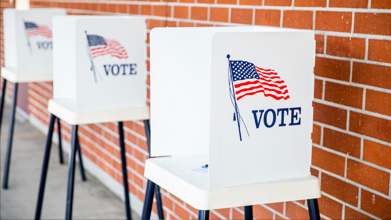  A voting booth . 