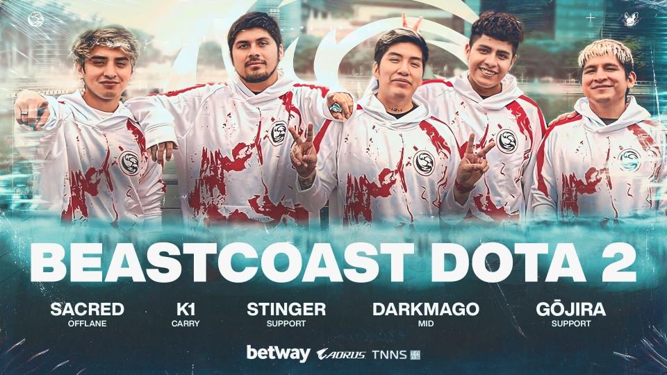 South American Dota 2 powerhouse Beastcoast has announced its new roster for the upcoming Dota Pro Circuit season will include DarkMago and Sacred from Thunder Awaken, who are replacing Chris Luck and Wisper. (Photo: Beastcoast)