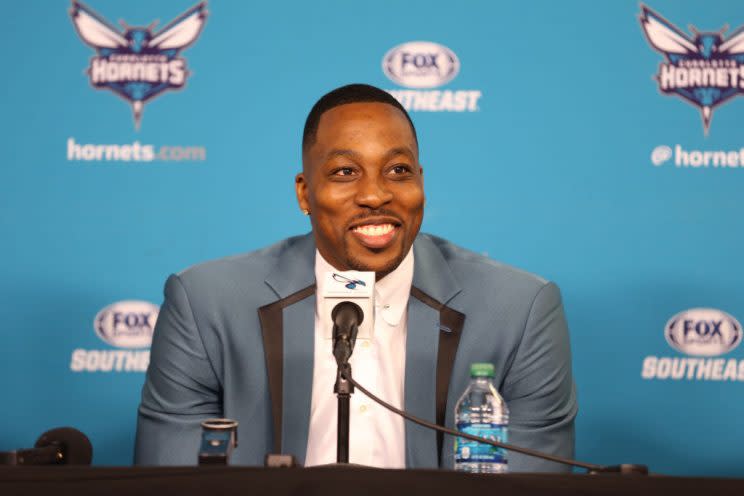 Dwight Howard just thought of a good comeback. (Getty)