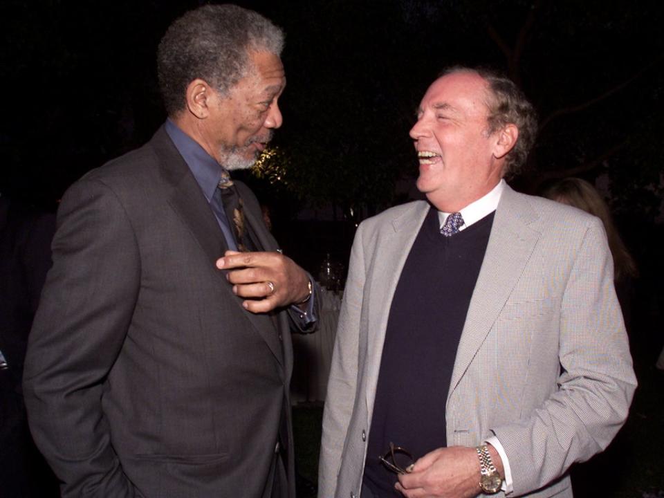 Alex Cross actor Morgan Freeman with Patterson at the LA premiere of ‘Along Came A Spider’ in 2001 (Kevin Winter/Getty Images)