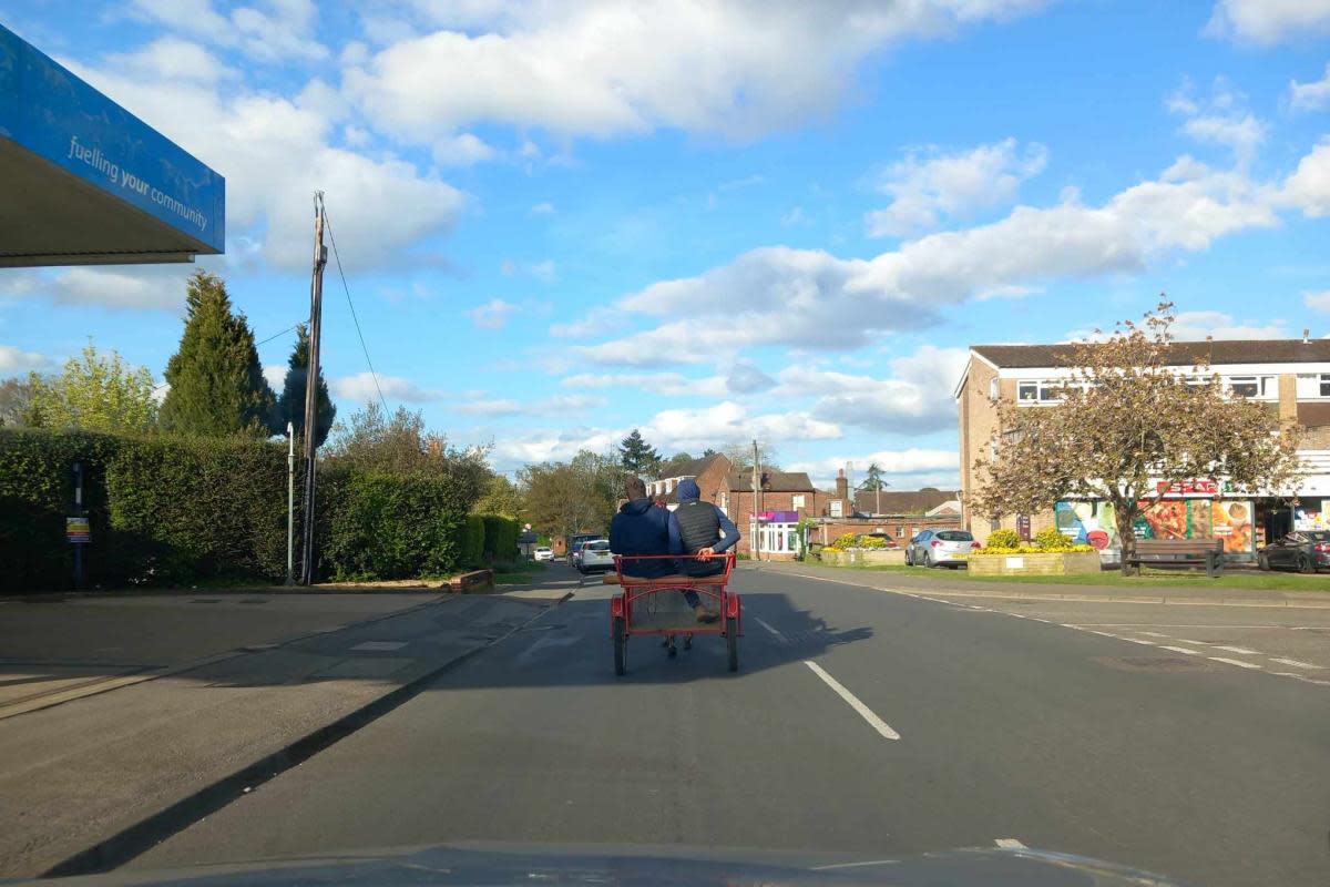 The pony and trap racers were seen in Holmer Green on April 29 <i>(Image: NQ)</i>