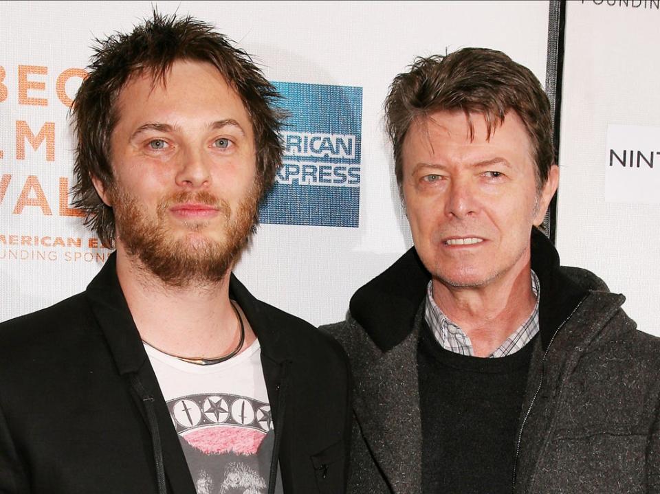 Duncan Jones and David Bowie at the premiere of ‘Moon’ in 2009. (Rex Features)