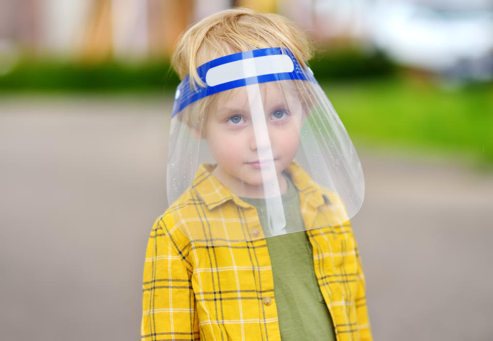 Face shields are a great option for kiddos, too. (Photo: Getty)