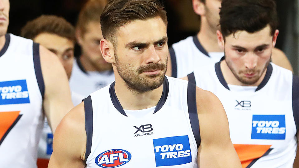 Stephen Coniglio, pictured here before the GWS Giants' clash with Essendon. 