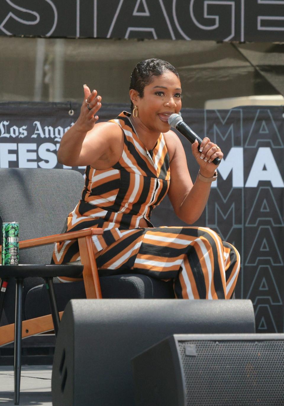 Tiffany Haddish seen reading from her book at the Annual Los Angeles Festival of Books