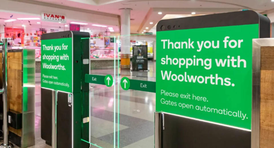 The gates are already stationed at Woolworths' Fairfield store in Sydney and will also be trialled at five other locations in the coming months. Source: Woolworths
