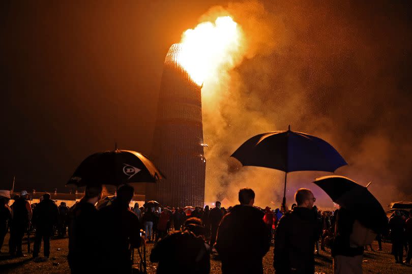 Thousands gathered at Craigyhill Eleventh Night bonfire in Larne