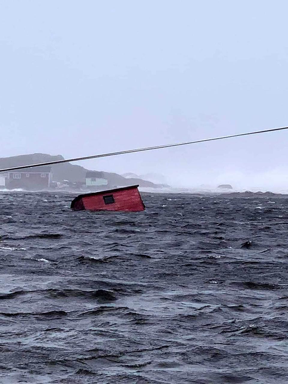 Damage caused by post-tropical storm Fiona on the Burnt Islands, in the Newfoundland and Labrador Province of Canada on Saturday.