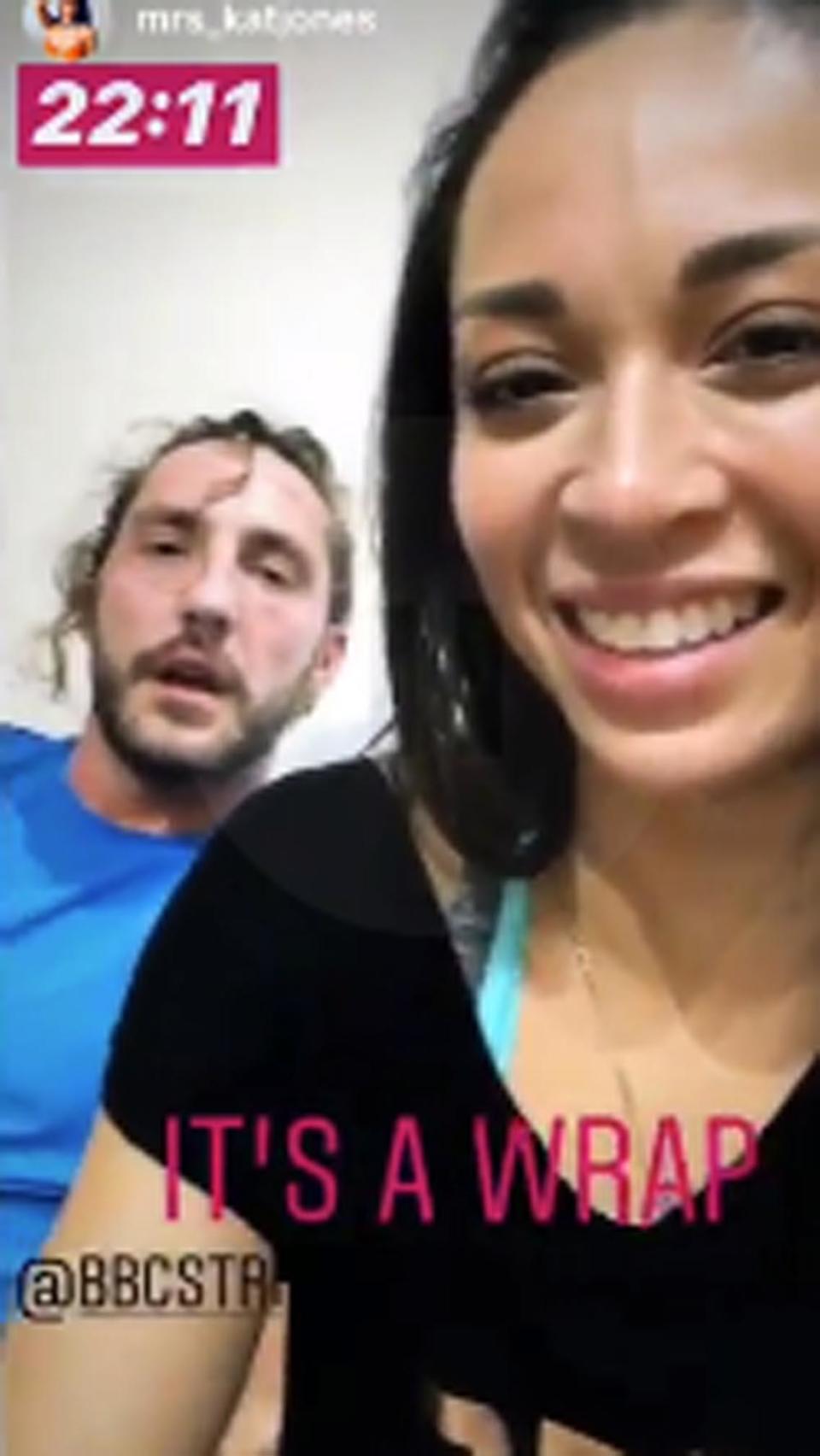 Working hard: Seann Walsh and Katya Jones in rehearsals (Instagram/ Katya Jones)