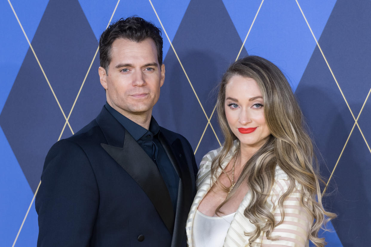 LONDON, UNITED KINGDOM - JANUARY 24: Henry Cavill and Natalie Viscuso attend the world premiere of 'Argylle' at the Odeon Luxe cinema in Leicester Square in London, United Kingdom on January 24, 2024. (Photo by Wiktor Szymanowicz/Anadolu via Getty Images)