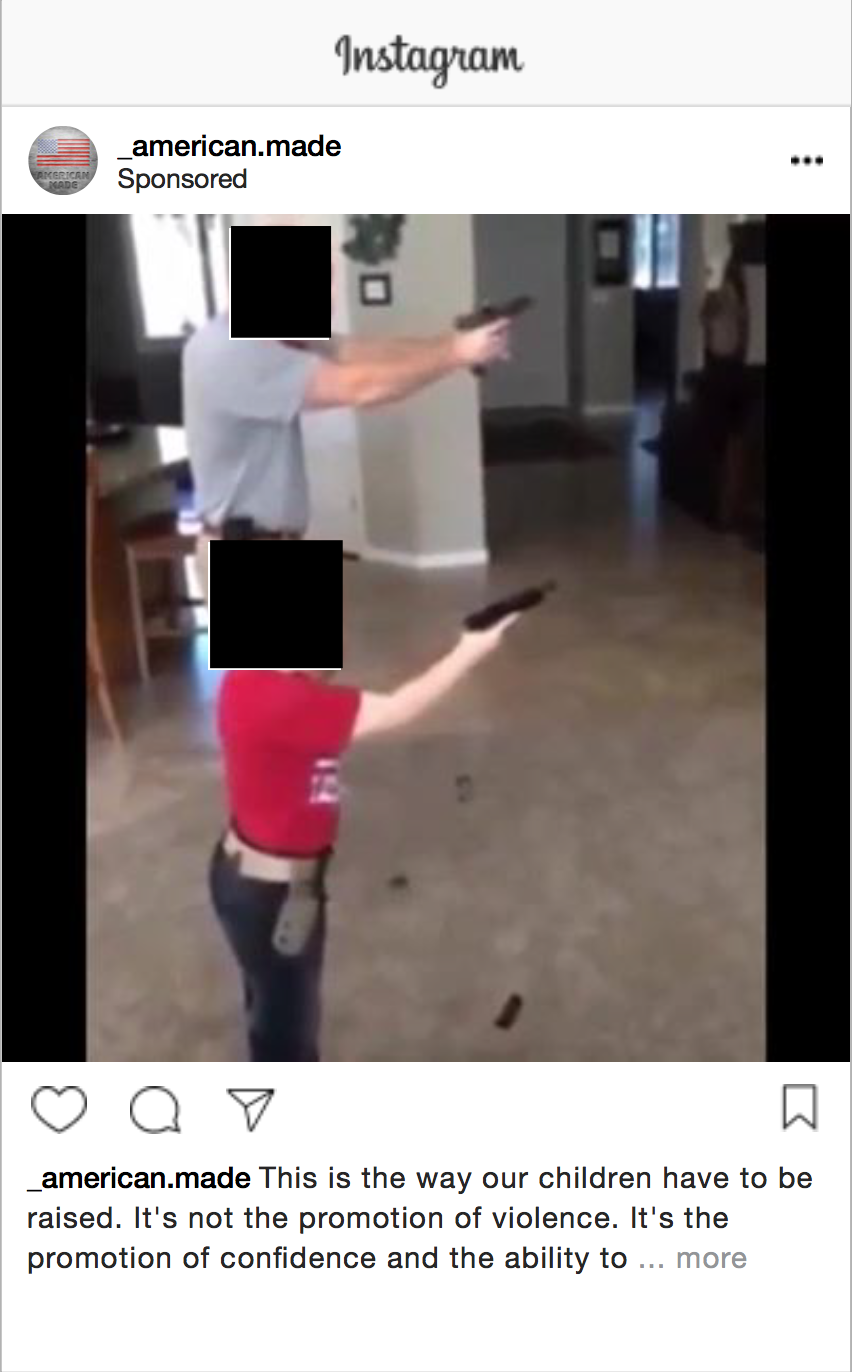 A Russian-linked Instagram post promoting gun ownership (House Intelligence Committee)
