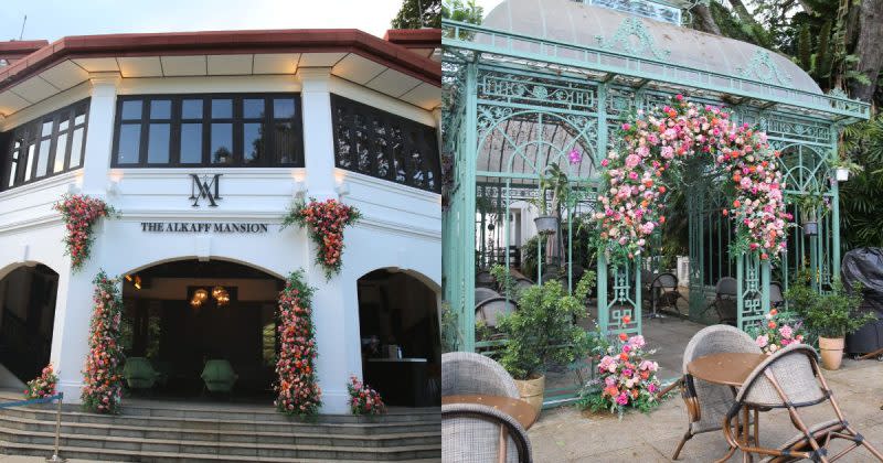 image of the alkaff mansion's floral decorations