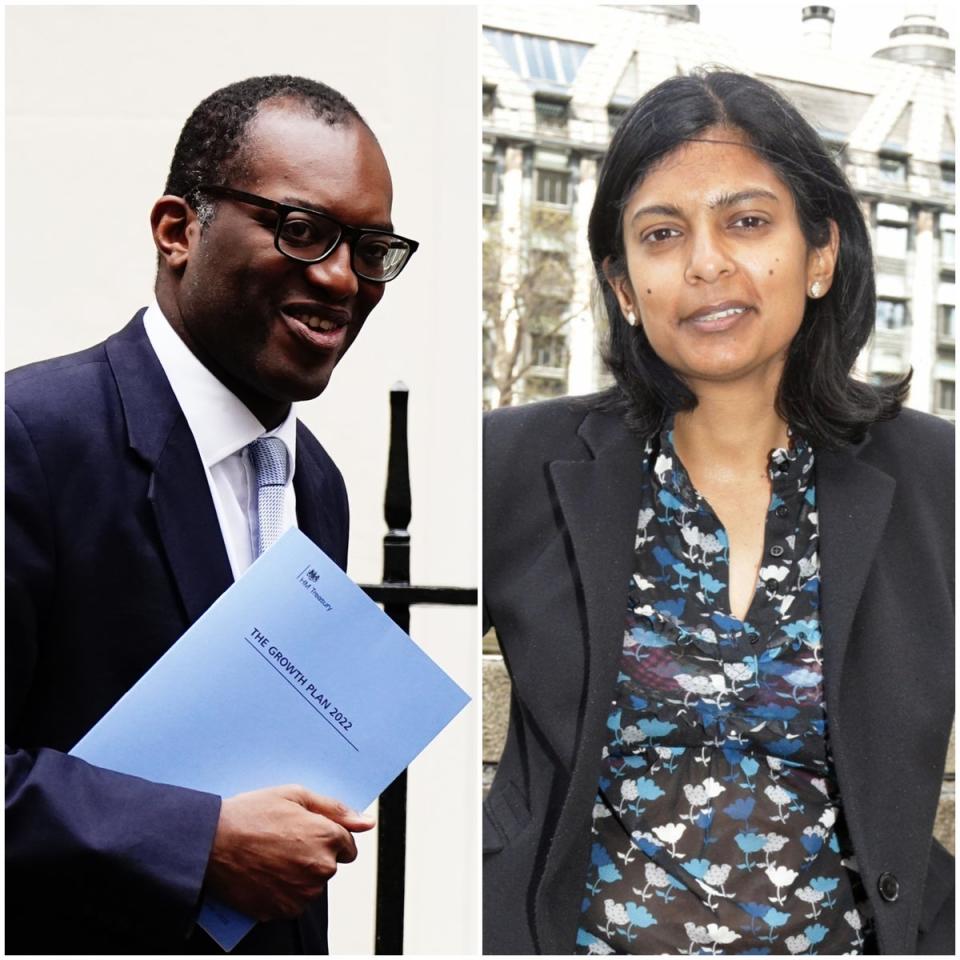 Kwasi Kwarteng and Rupa Huq (Aaron Chown/Yui Mok/PA)