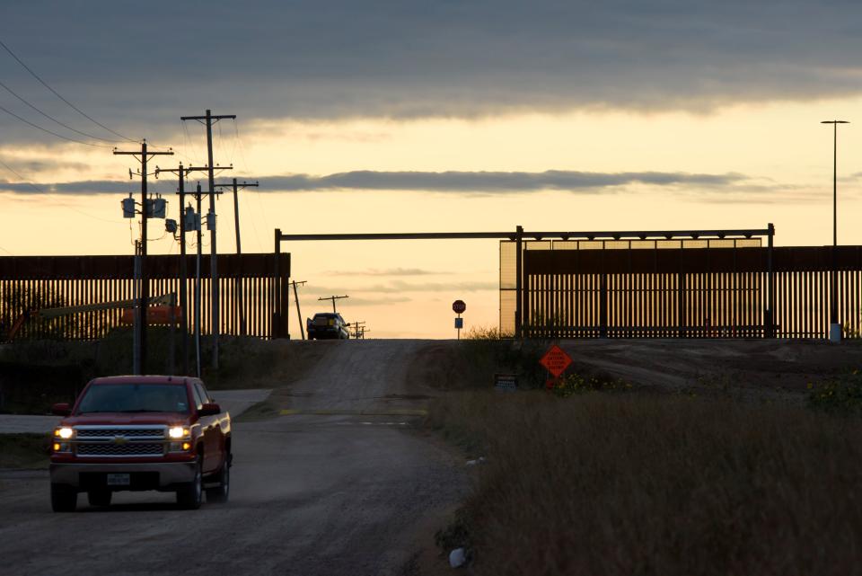 New sections of the border wall are in process of being built in Hidalgo, Texas on January 11, 2021. - Chad Wolf, the acting secretary of the Department of Homeland Security, announced he was resigning January 11 as worries rose over more violence during President-elect Joe Biden's inauguration next week. Wolf's resignation came a day before Trump is to travel to the US-Mexico frontier near Alamo, Texas to inspect the border wall he has had built. (Photo by Mark Felix / AFP) (Photo by MARK FELIX/AFP /AFP via Getty Images)