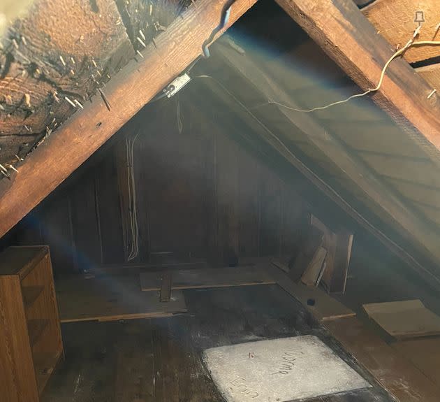 The house's attic space where the author believes he may have been communicating with the spirit of a young boy. (Photo: Alex Aronson)