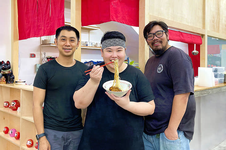 Chef Phang was roped in by Zac Kwek (left) and Jimmy Yap (right) of PapaSan Canteen to spearhead their new ramen eatery.