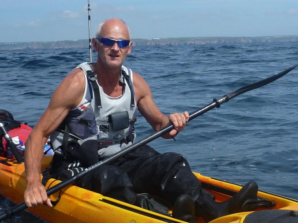 Rupert Kirkwood, 62, from Holsworthy in Devon, filmed the moment he was circled by a Minke whale for 20 minutes. (Rupert Kirkwood/PA)