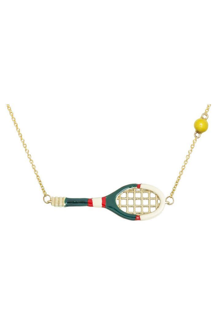 Tennis Pelota Green Necklace