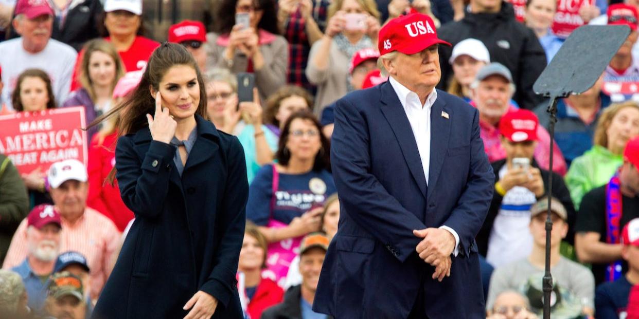 President Donald Trump and Hope Hicks