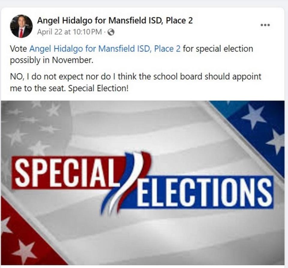 Angel Hidalgo’s campaign page on Facebook.