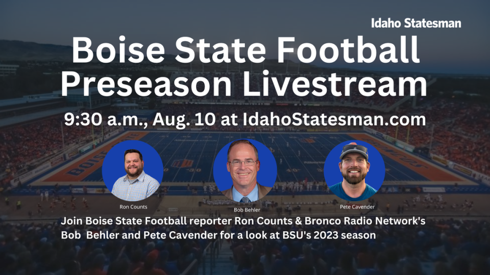 Promo slide for 2023 Boise State football season preview.